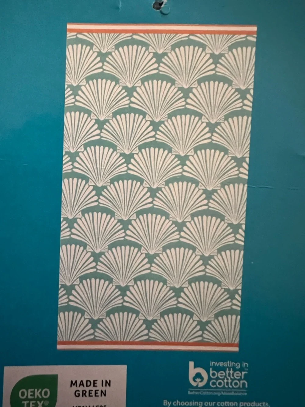 Members Mark Oversized Turquoise Seashell Beach Towel